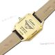 TWF Yellow Gold Cartier Santos-Dumont Gold Face Black Leather Strap Copy Watch For Men And Women (7)_th.jpg